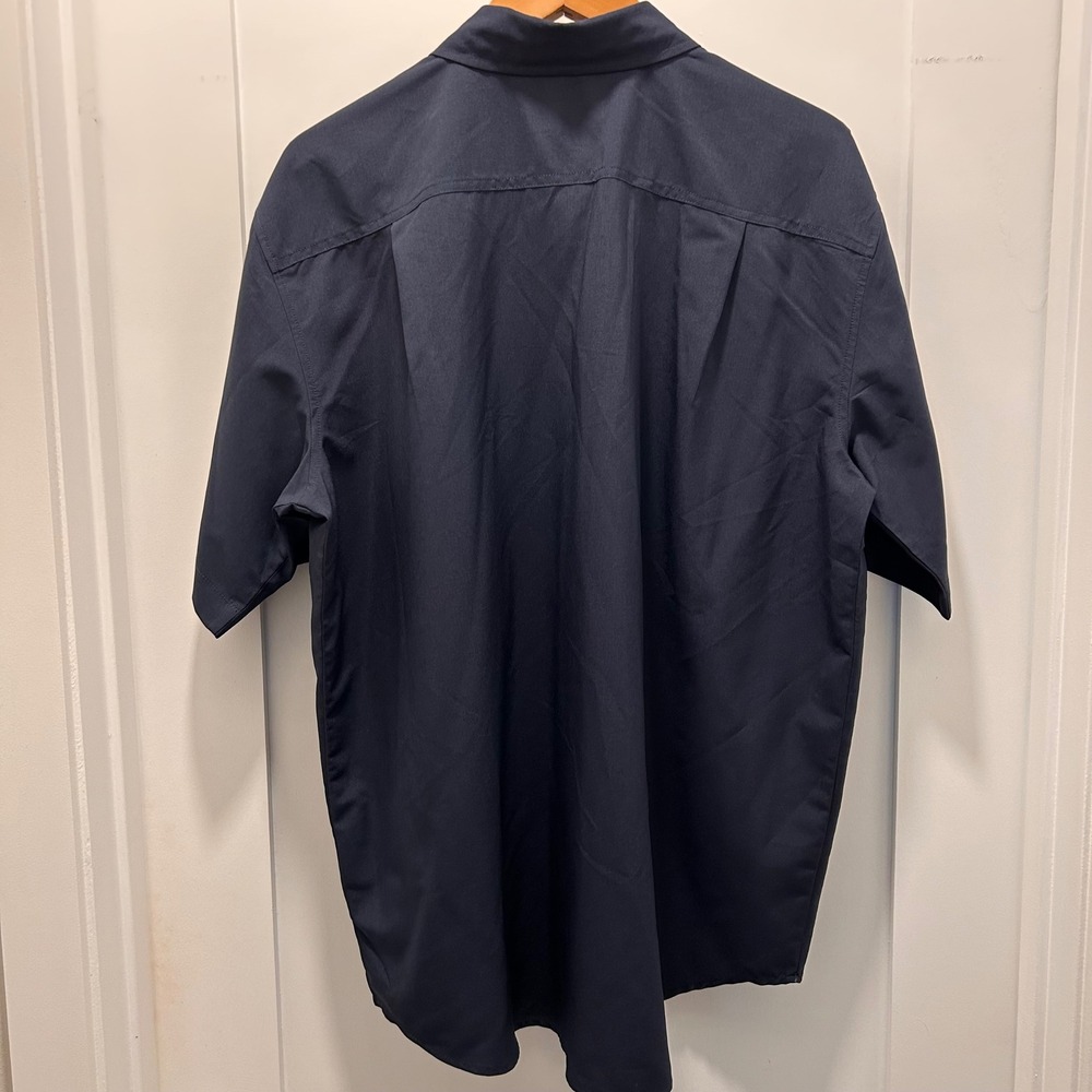 Orvis Classic Collection Short Sleeve Button Shirt Men's XL Navy Blue Woven Tech - Picture 3 of 10